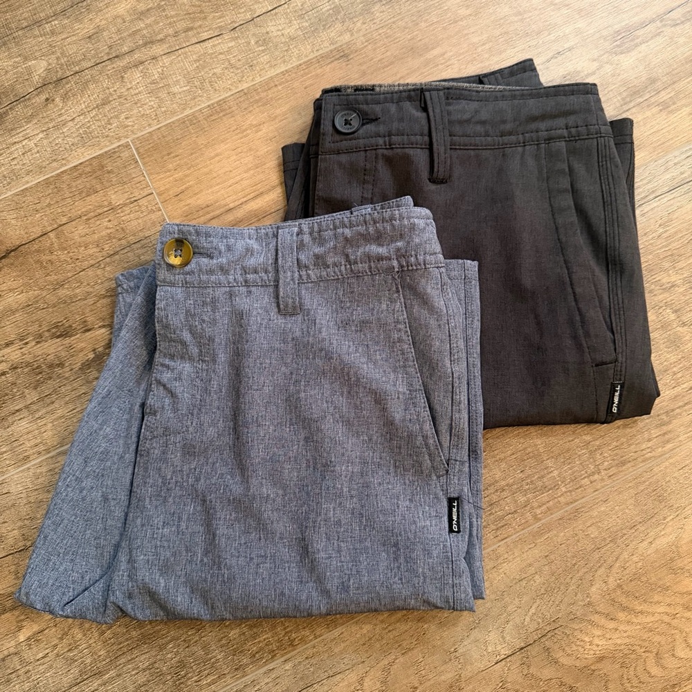 Lot of 2 O'Neill Men 29 Hybrid Shorts Blue Charcoal Outdoor Gorpcore Drawstring